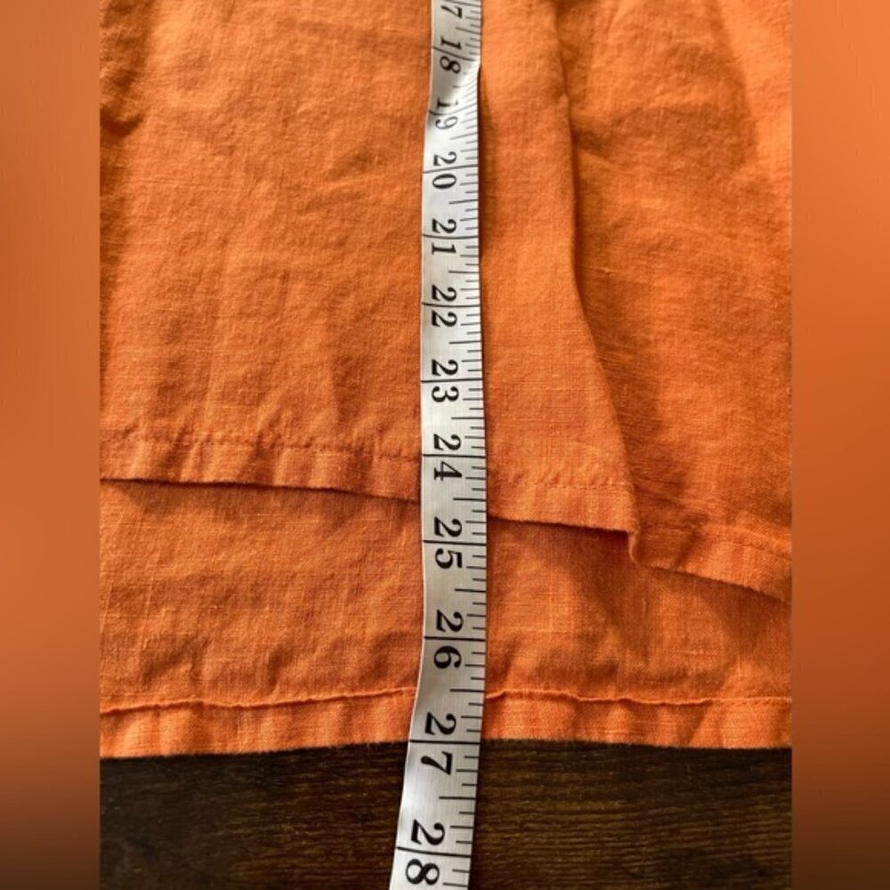 Bryn Walker orange 100% linen oversized boxy Lagenlook tunic Baxter shirt XS - Picture 10 of 11